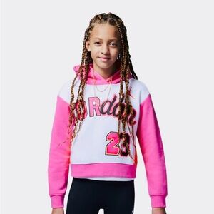 Jordan Kids Hoodie in Pink and White